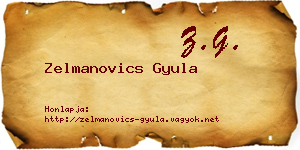 Zelmanovics Gyula névjegykártya